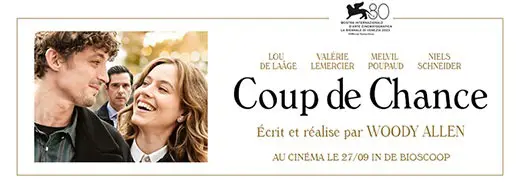 Here's an alt tag for the image: `Coup de Chance movie poster, Woody Allen`