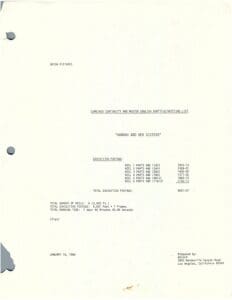 Document titled "Hannah and Her Sisters" details.