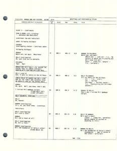 Typed script page with scene dialogue notes.