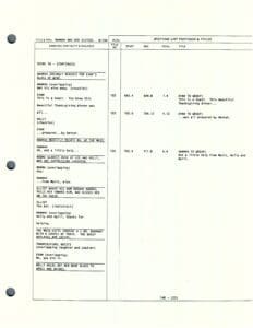 Script page with dialogue and scene notes.
