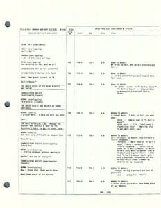 Script page with dialogue and scene notes.
