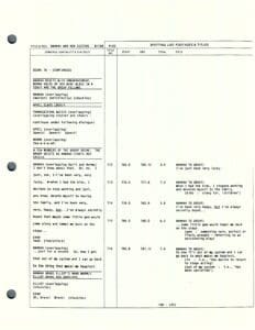 Script page with dialogue and scene notes.