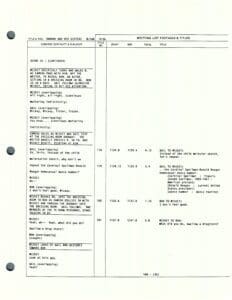 Script page with dialogue and annotations.