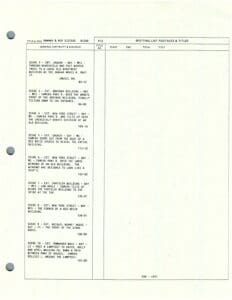 Film script page with scene descriptions.