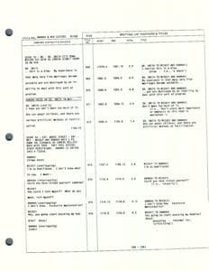 Typed script page with dialogue and notes.