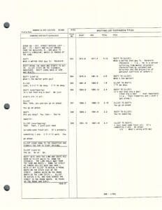 Typed script page with dialogue and notes.