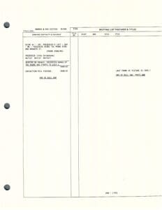 Document page with spotting list details.