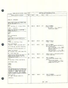 Script page from "Hannah and Her Sisters.