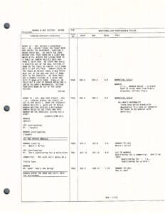 Script page with scene descriptions and dialogue.