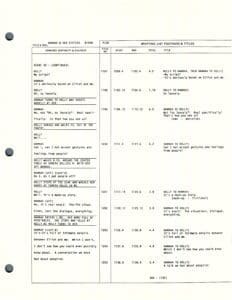Script page with dialogue and annotations.
