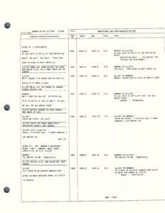 Script page with dialogue and footnotes.
