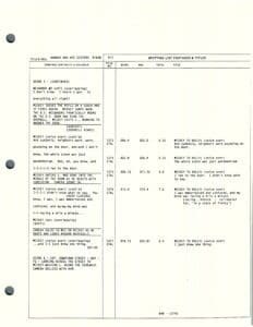 Script page with scene descriptions and dialogue.
