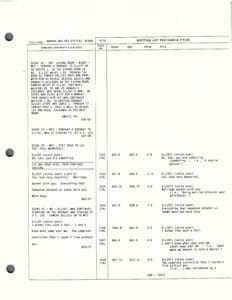 Film script page with dialogue and timings.