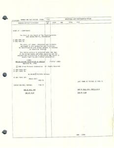 Script page with scene descriptions and notes.